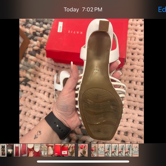 Size 8.5 Kelly and Katie white sandal memory foam stretch - Picture 6 of 7